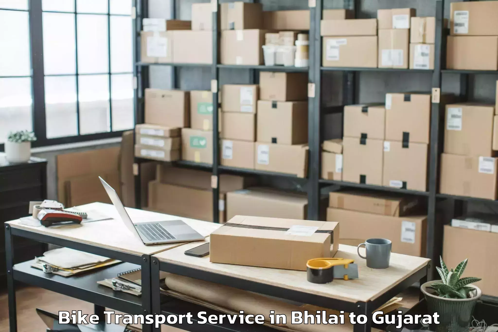 Affordable Bhilai to Bhavnagar Bike Transport